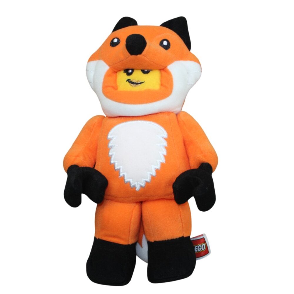 Lego Fox Costume Minifigure Girl Plush Stuffed Animal Soft Toy 9" Orange Black